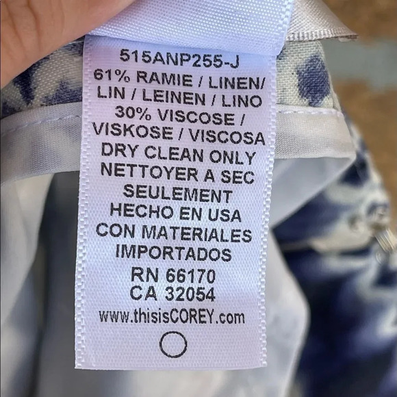 Anthropologie Corey Lynn Calter Blue Linen Wide Cropped Nalu Pants size 10 - Picture 12 of 12